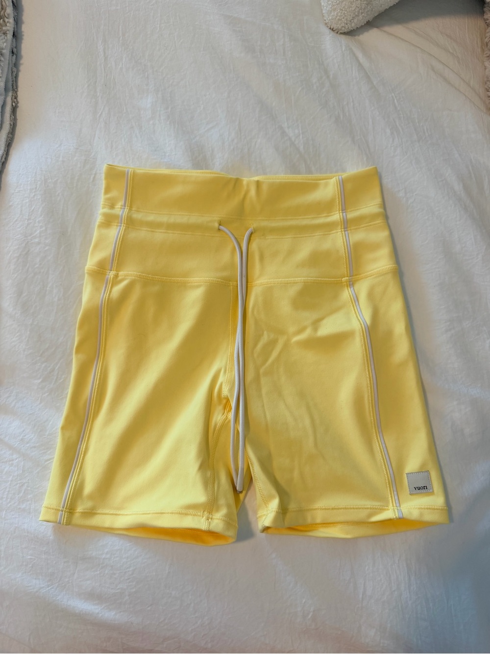 Vuori butter yellow High-Rise Bike Shorts